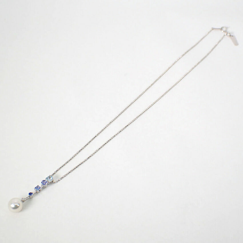 【中古】TASAKI/タサキ 750 アコヤ真珠 8.5mm カラーストーン パール ネックレス/j311-3