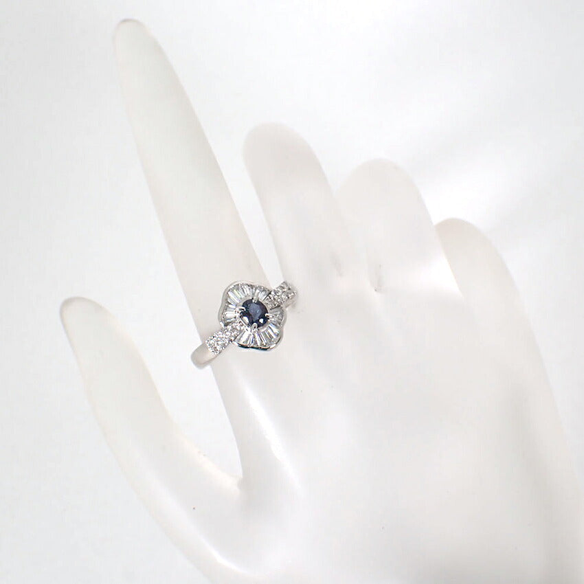 【中古】Pt900 アレキサンドライト ダイヤモンド リング/12号/j311-4