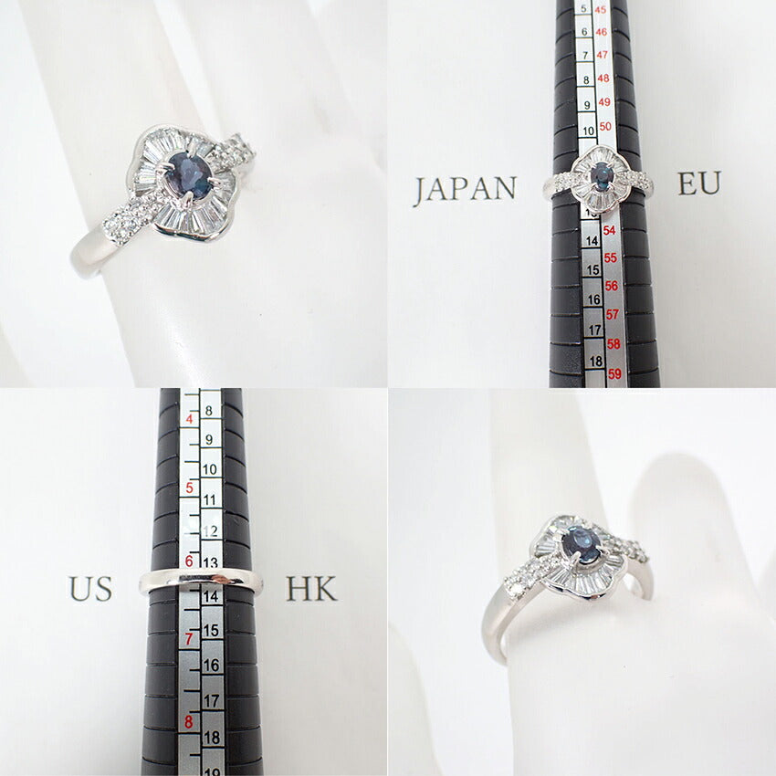 【中古】Pt900 アレキサンドライト ダイヤモンド リング/12号/j311-4