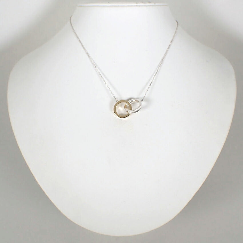 【中古】TIFFANY/ティファニー 925/750 1837 インターロッキング サークル ネックレス/j311-7