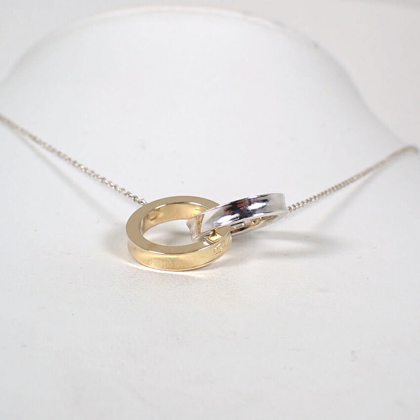 【中古】TIFFANY/ティファニー 925/750 1837 インターロッキング サークル ネックレス/j311-7