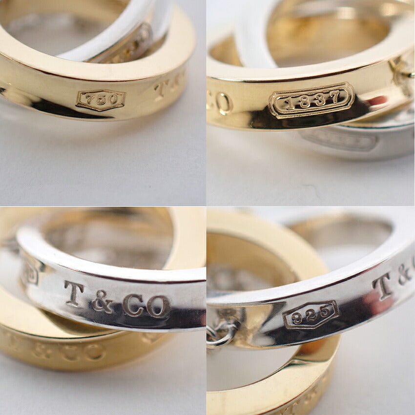 【中古】TIFFANY/ティファニー 925/750 1837 インターロッキング サークル ネックレス/j311-7