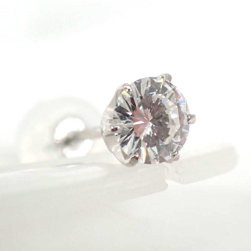 【新品】Pt900 ダイヤモンド 0.304 G VVS-２ GD 中宝ソ 片耳 ピアス/j312-5