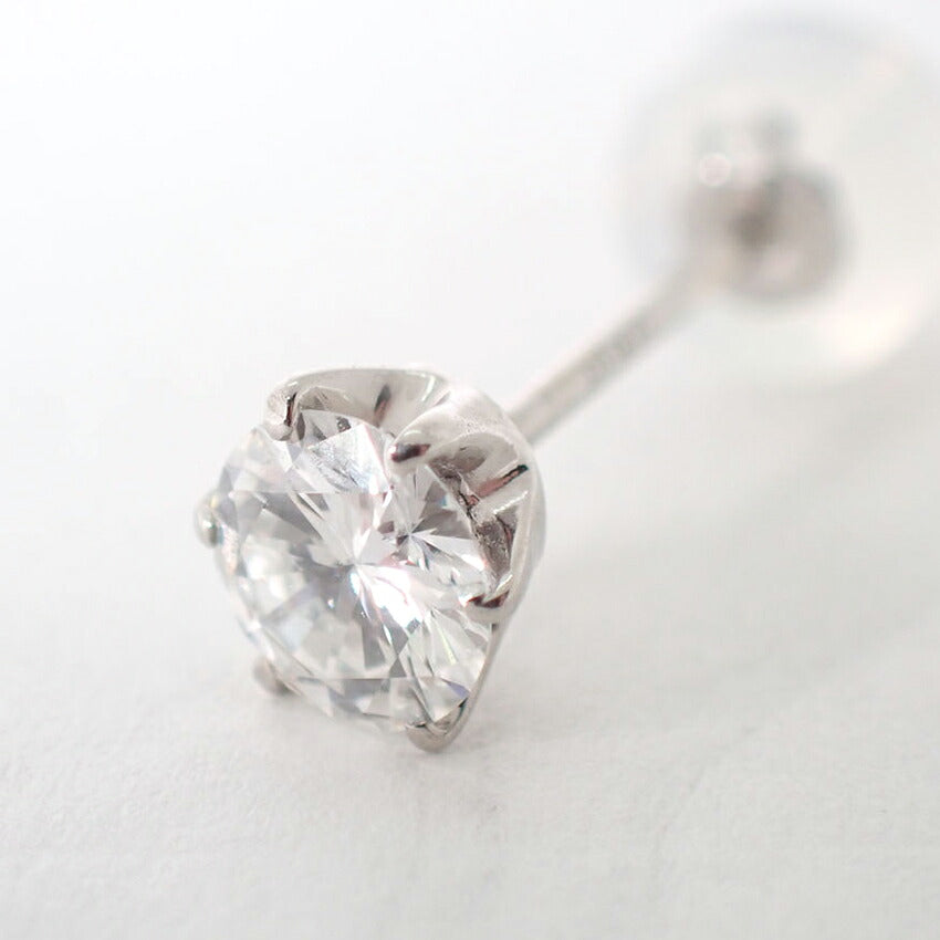 【新品】Pt900 ダイヤモンド 0.304 G VVS-２ GD 中宝ソ 片耳 ピアス/j312-5