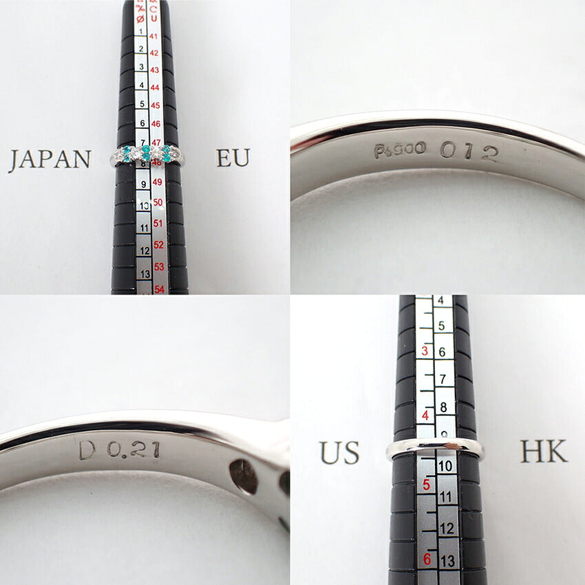 【中古】Pt900 パライバトルマリン ダイヤモンド リング/8号/j313-4