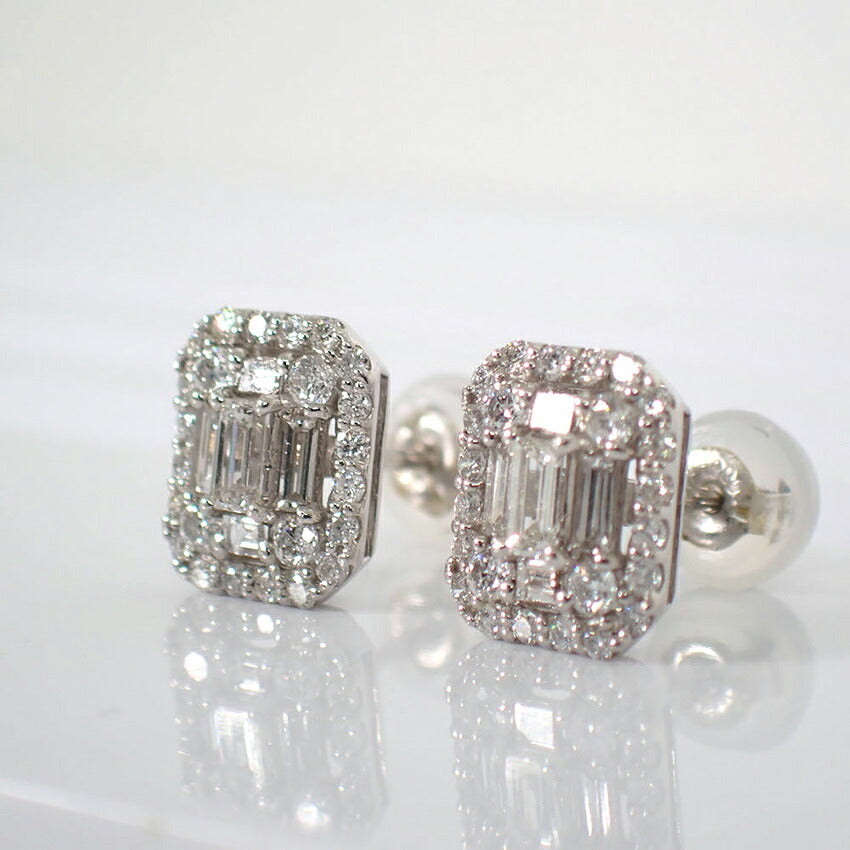 【中古】Pt900 ダイヤモンド ピアス/j313-6