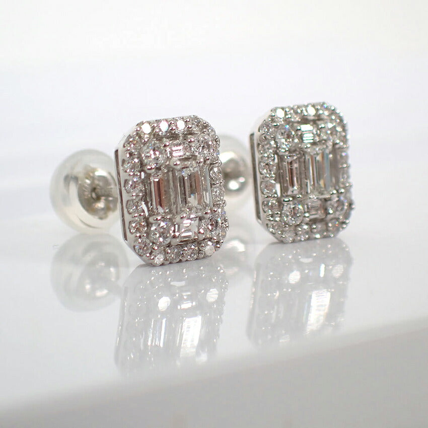 【中古】Pt900 ダイヤモンド ピアス/j313-6