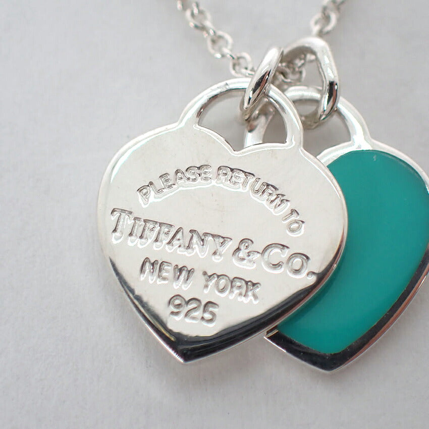 【中古】TIFFANY/ティファニー 925 ブルーエナメル リターントゥティファニー ダブルハートタグ ペンダント/j314-10