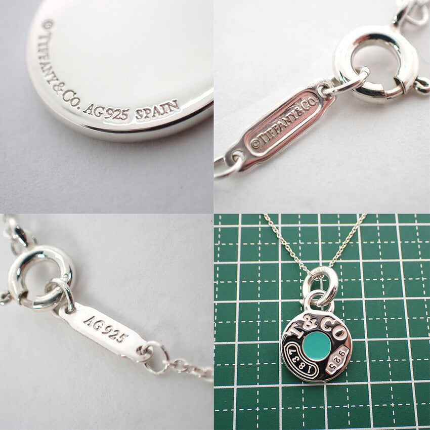 【中古】TIFFANY/ティファニー 925 1837 ブルー ペンダント/ネックレス/j314-3