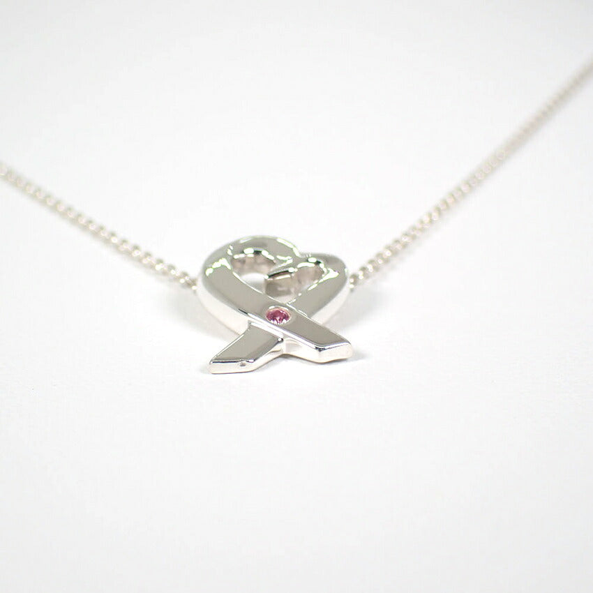 【中古】TIFFANY/ティファニー 925 ラビングハート ピンクサファイア ペンダント/ネックレス/j314-7