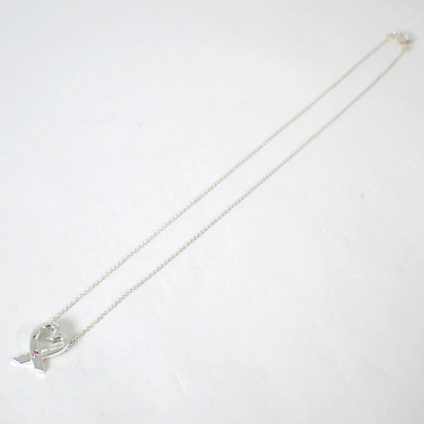 【中古】TIFFANY/ティファニー 925 ラビングハート ピンクサファイア ペンダント/ネックレス/j314-7