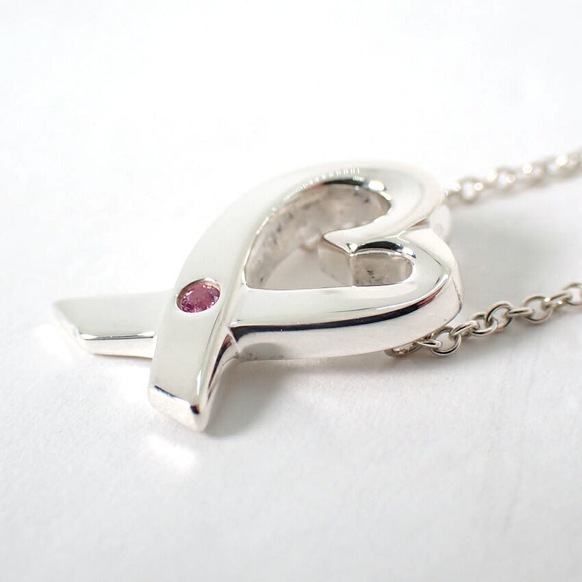 【中古】TIFFANY/ティファニー 925 ラビングハート ピンクサファイア ペンダント/ネックレス/j314-7