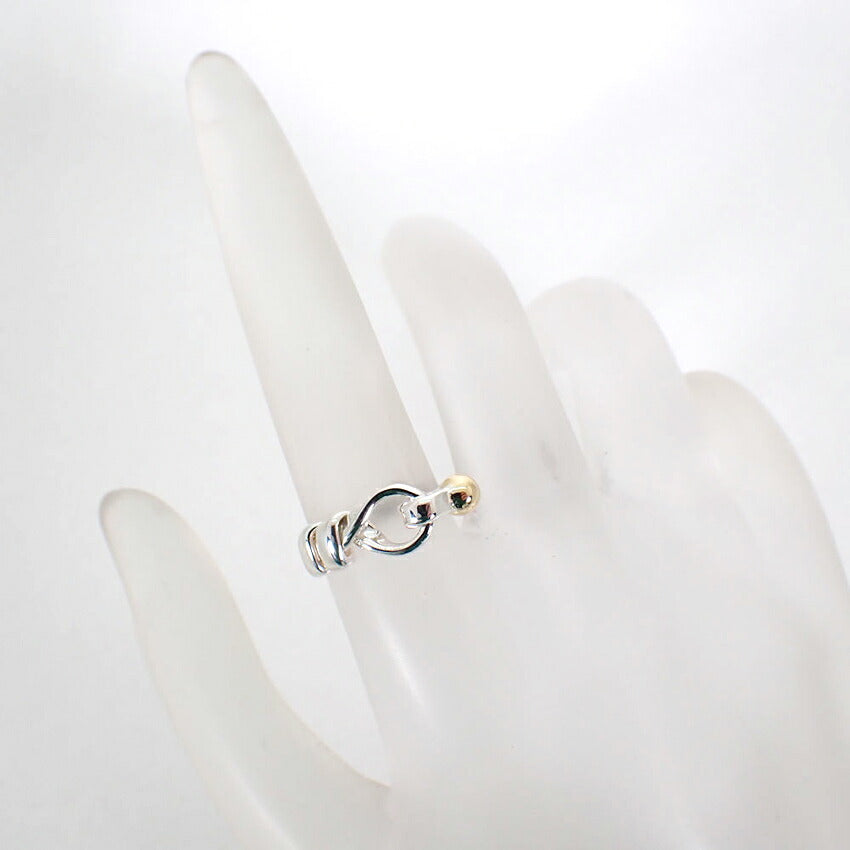 【中古】TIFFANY/ティファニー 925/750 フック＆アイ  リング /9号/j316-12