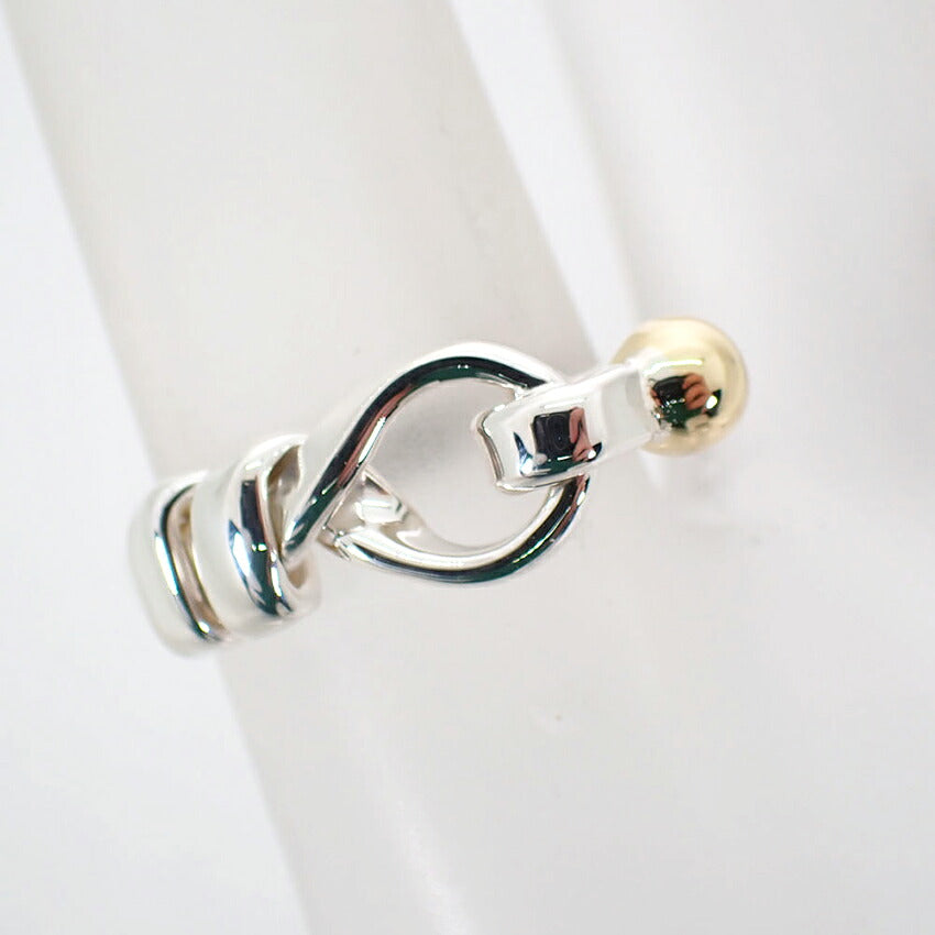 【中古】TIFFANY/ティファニー 925/750 フック＆アイ  リング /9号/j316-12