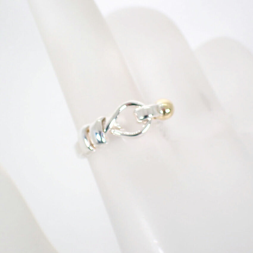 【中古】TIFFANY/ティファニー 925/750 フック＆アイ  リング /9号/j316-12