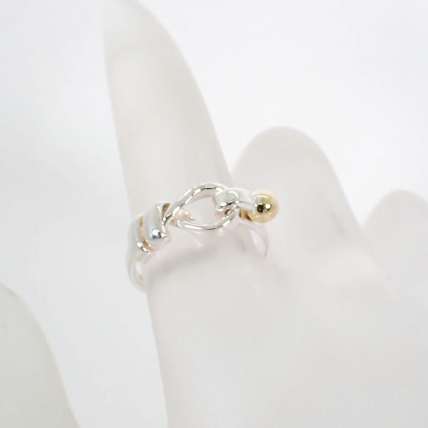 【中古】TIFFANY/ティファニー 925/750 フック＆アイ  リング /9号/j316-12
