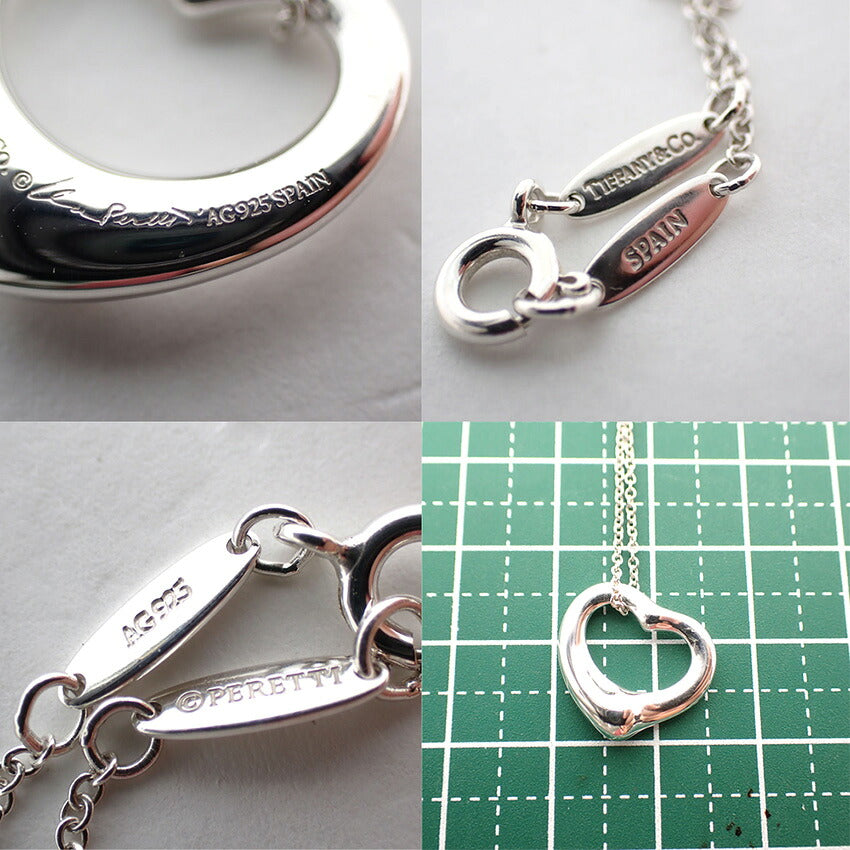 【中古】TIFFANY/ティファニー 925 オープンハート ペンダント/ネックレス/j316-13