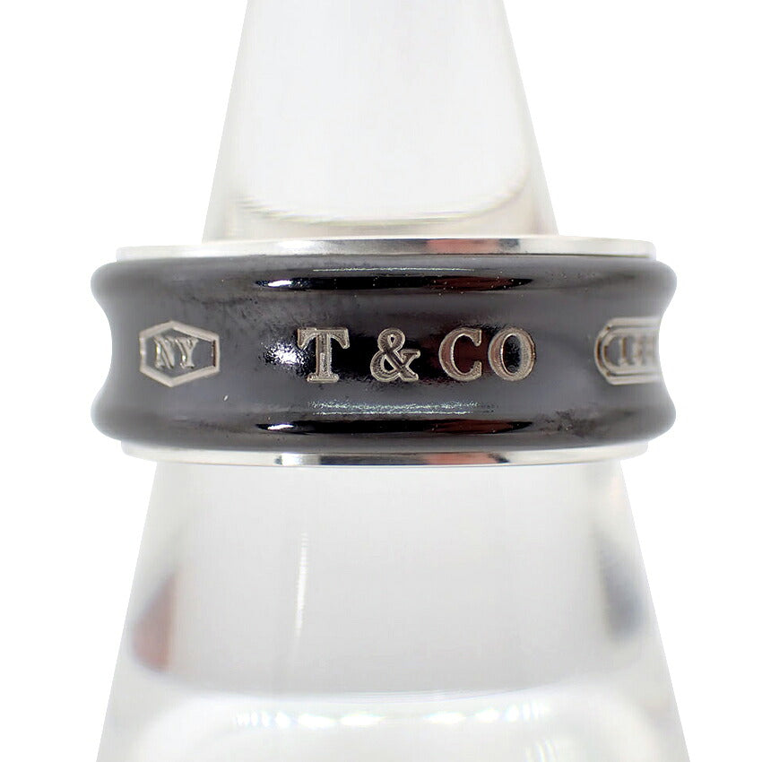 【中古】TIFFANY/ティファニー 925/ブラックチタン 1837 リング /16号/j316-14