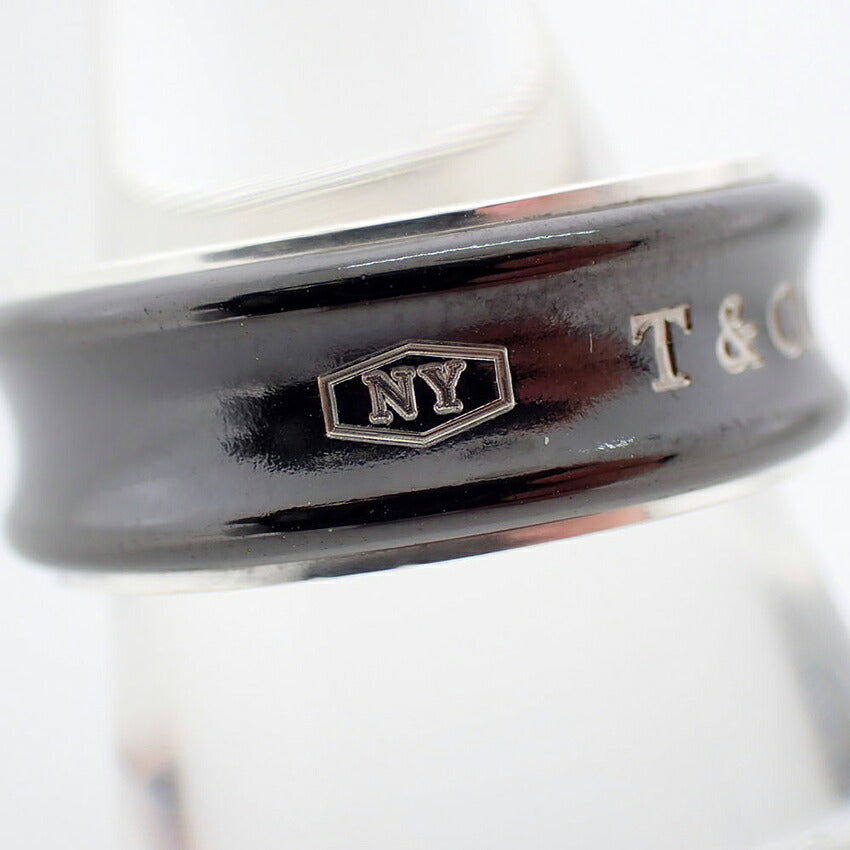 【中古】TIFFANY/ティファニー 925/ブラックチタン 1837 リング /16号/j316-14