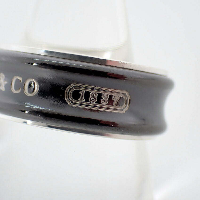 【中古】TIFFANY/ティファニー 925/ブラックチタン 1837 リング /16号/j316-14