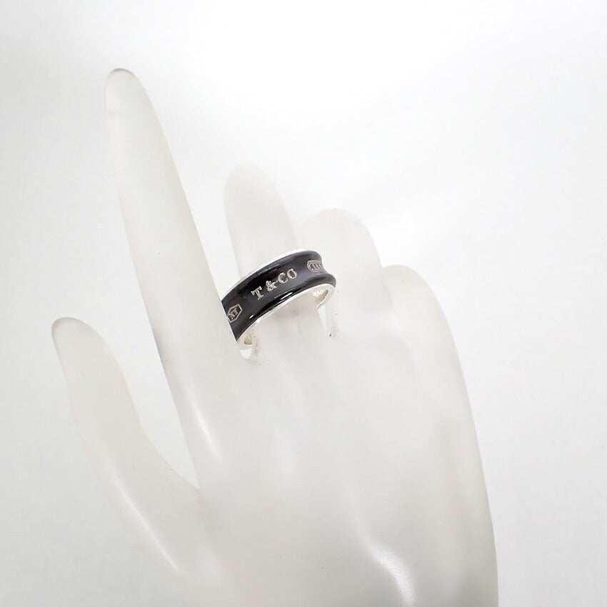【中古】TIFFANY/ティファニー 925/ブラックチタン 1837 リング /16号/j316-14