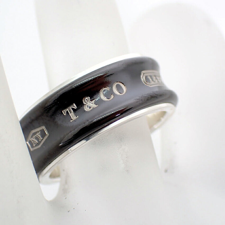 【中古】TIFFANY/ティファニー 925/ブラックチタン 1837 リング /16号/j316-14