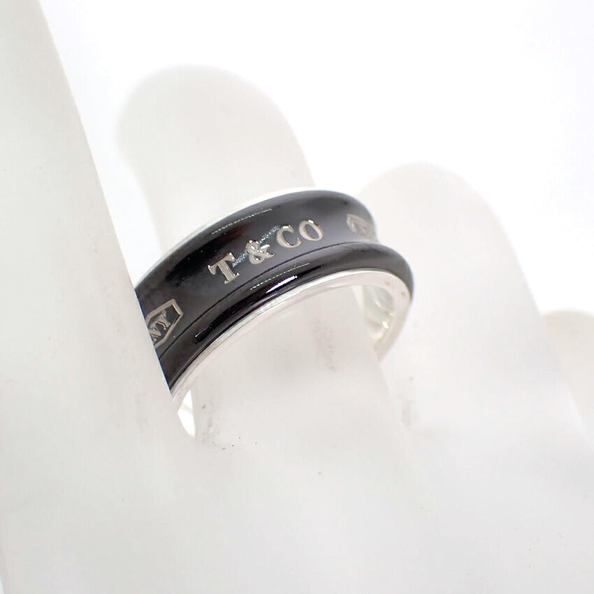 【中古】TIFFANY/ティファニー 925/ブラックチタン 1837 リング /16号/j316-14