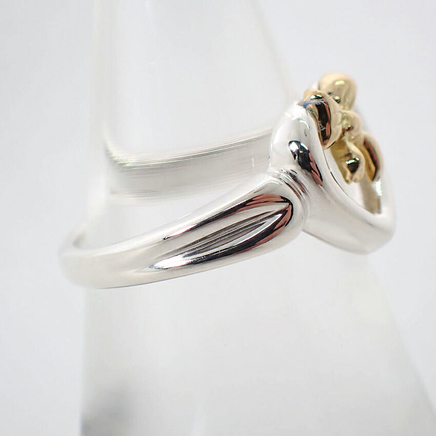 【中古】TIFFANY/ティファニー 925/750 ハートリボン コンビ リング /11号/j316-3