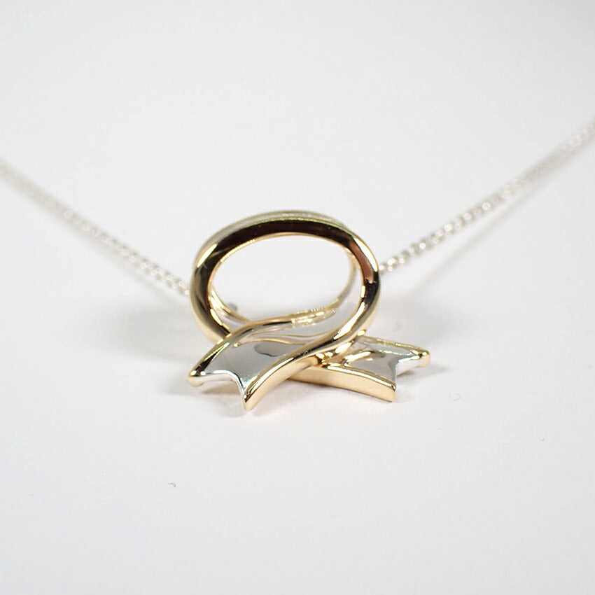【中古】TIFFANY/ティファニー 925/750 リボン ネックレス/j316-7