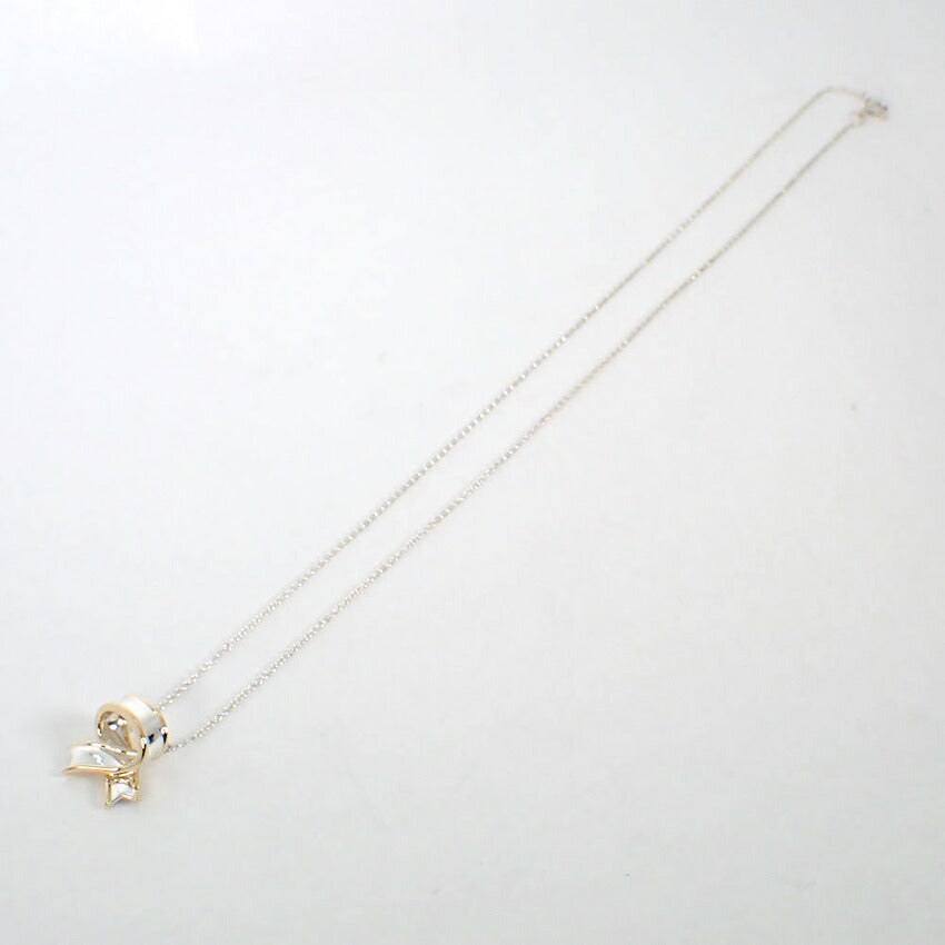 【中古】TIFFANY/ティファニー 925/750 リボン ネックレス/j316-7