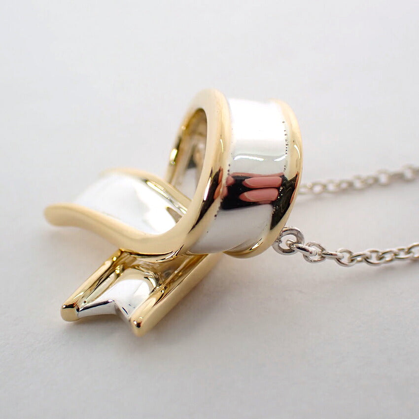 【中古】TIFFANY/ティファニー 925/750 リボン ネックレス/j316-7