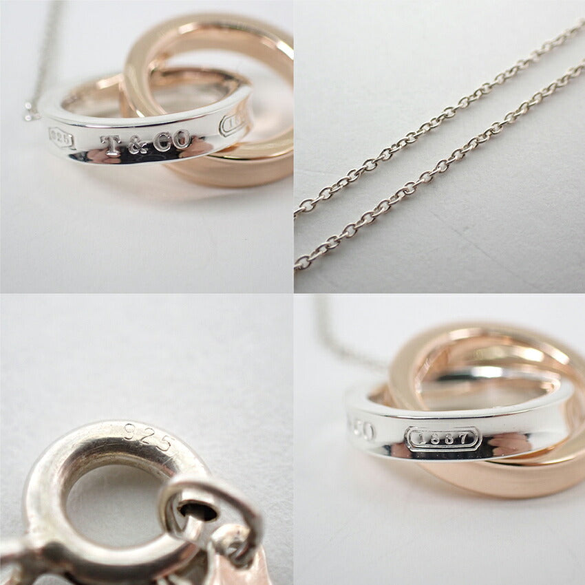 【中古】TIFFANY/ティファニー 925/メタル 1837 インターロッキング サークル ネックレス/j317-3