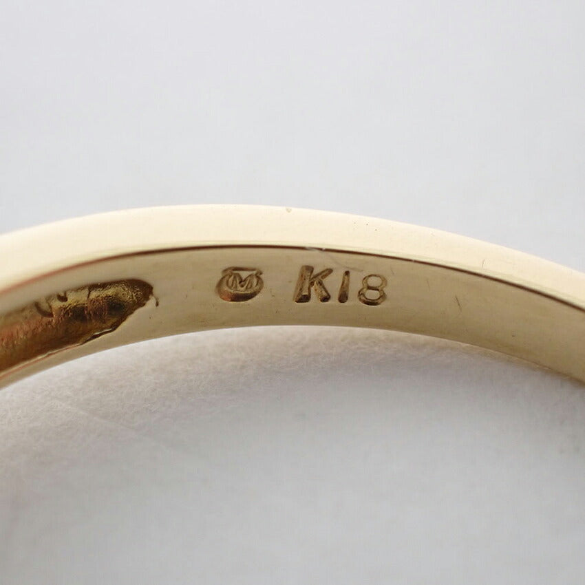 【中古】MIKIMOTO/ミキモト K18 アコヤ真珠 パール ダイヤモンド リング /14号/j317-5