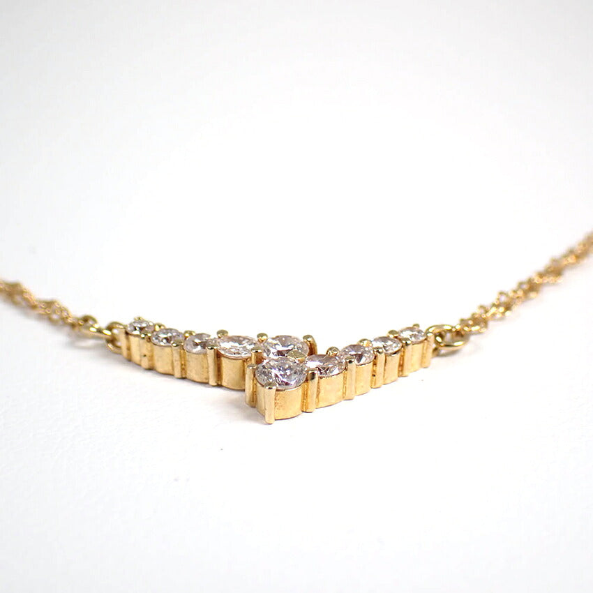 【中古】SEIKOジュエリー K18 ダイヤモンド ペンダント/ネックレス/j317-9