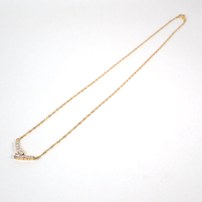 【中古】SEIKOジュエリー K18 ダイヤモンド ペンダント/ネックレス/j317-9