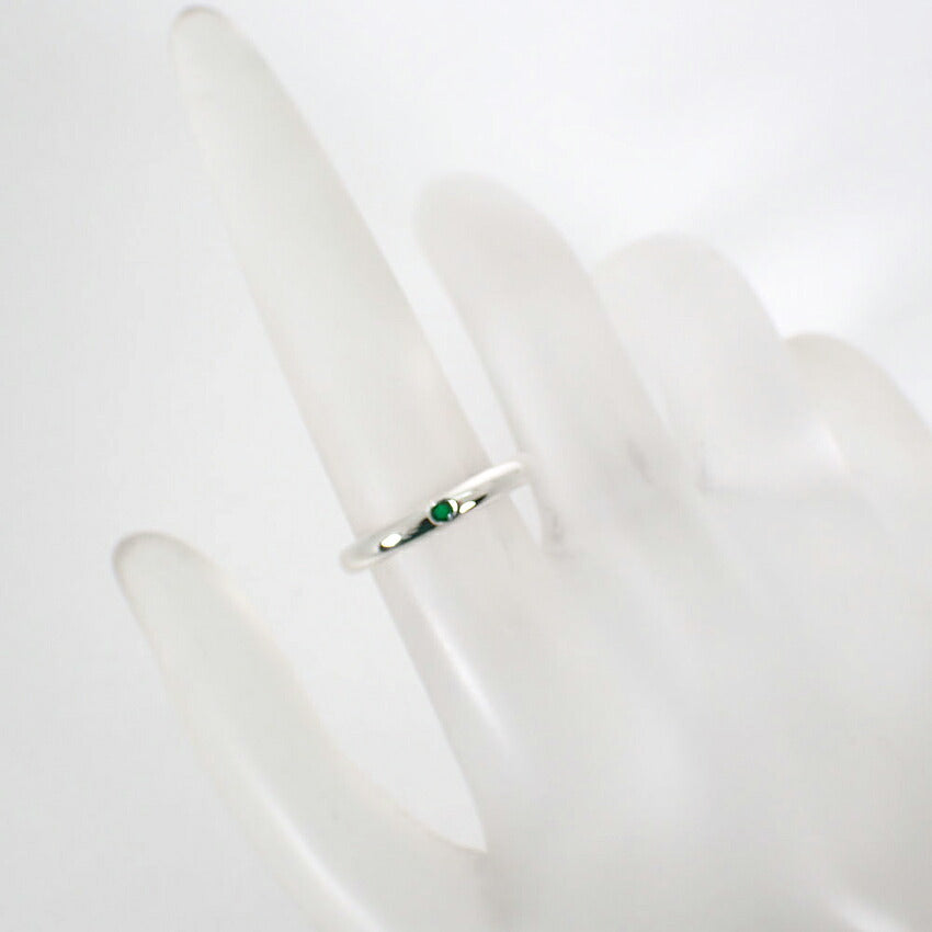 【中古】TIFFANY/ティファニー/925/エメラルド/スタッキングバンド/リング/8号/j320-6
