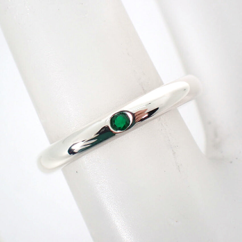 【中古】TIFFANY/ティファニー/925/エメラルド/スタッキングバンド/リング/8号/j320-6
