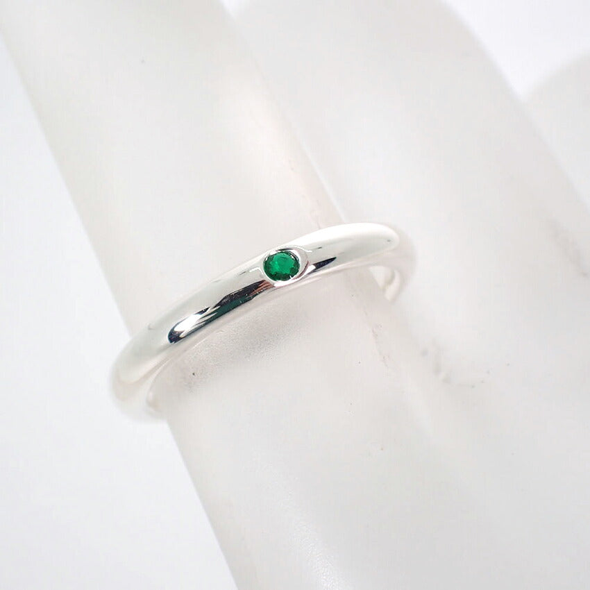 【中古】TIFFANY/ティファニー/925/エメラルド/スタッキングバンド/リング/8号/j320-6