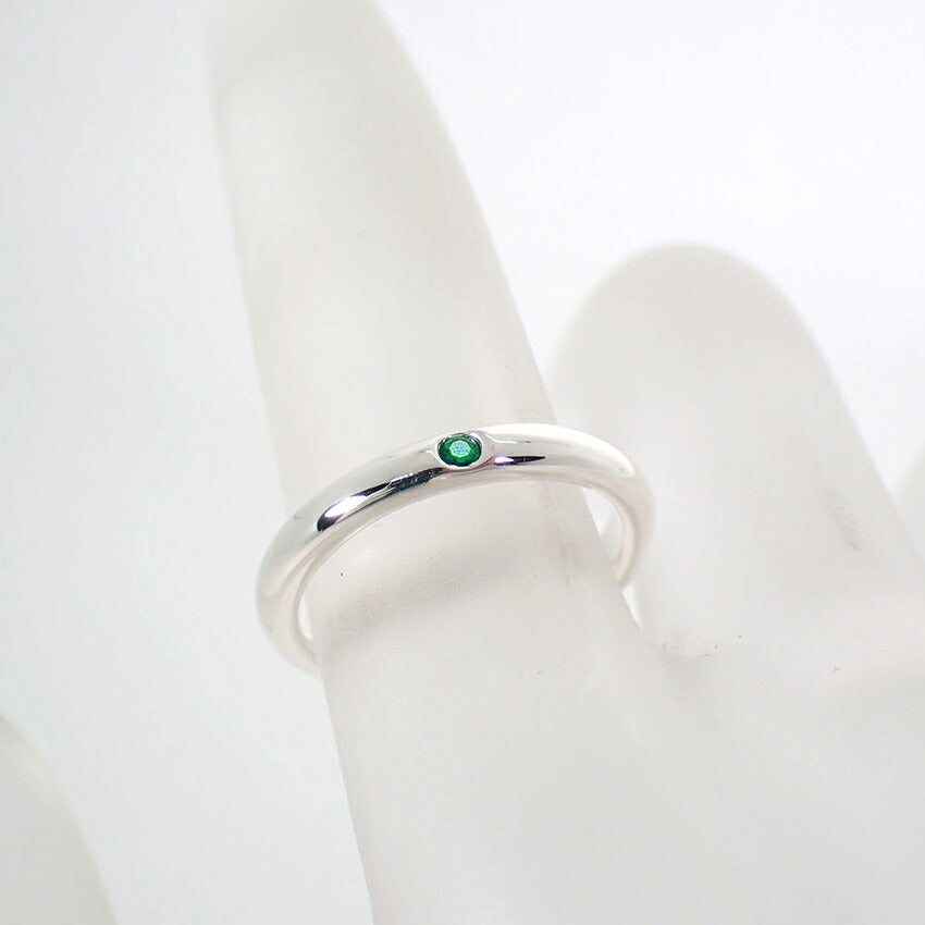 【中古】TIFFANY/ティファニー/925/エメラルド/スタッキングバンド/リング/8号/j320-6