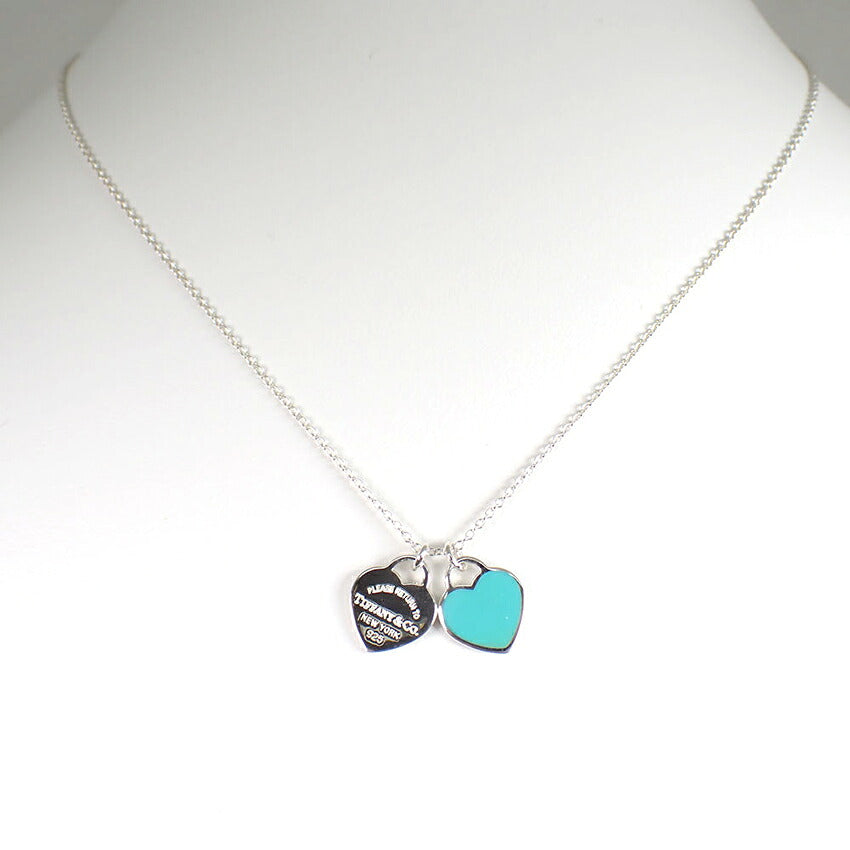 【中古】TIFFANY/ティファニー 925 ブルーエナメル リターントゥティファニー ダブルハートタグ ペンダント/j322-4