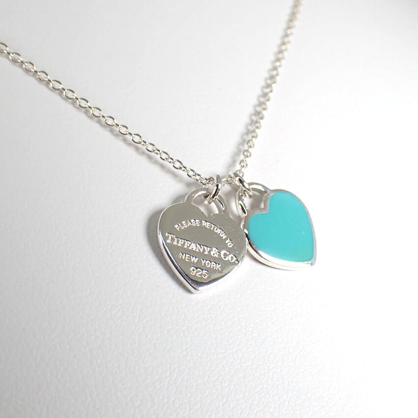 【中古】TIFFANY/ティファニー 925 ブルーエナメル リターントゥティファニー ダブルハートタグ ペンダント/j322-4