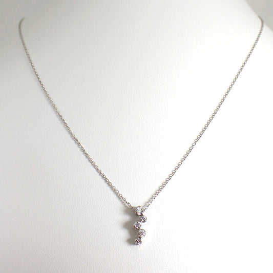 【中古】4℃ K18WG ダイヤモンド ペンダント/ネックレス/j322-5