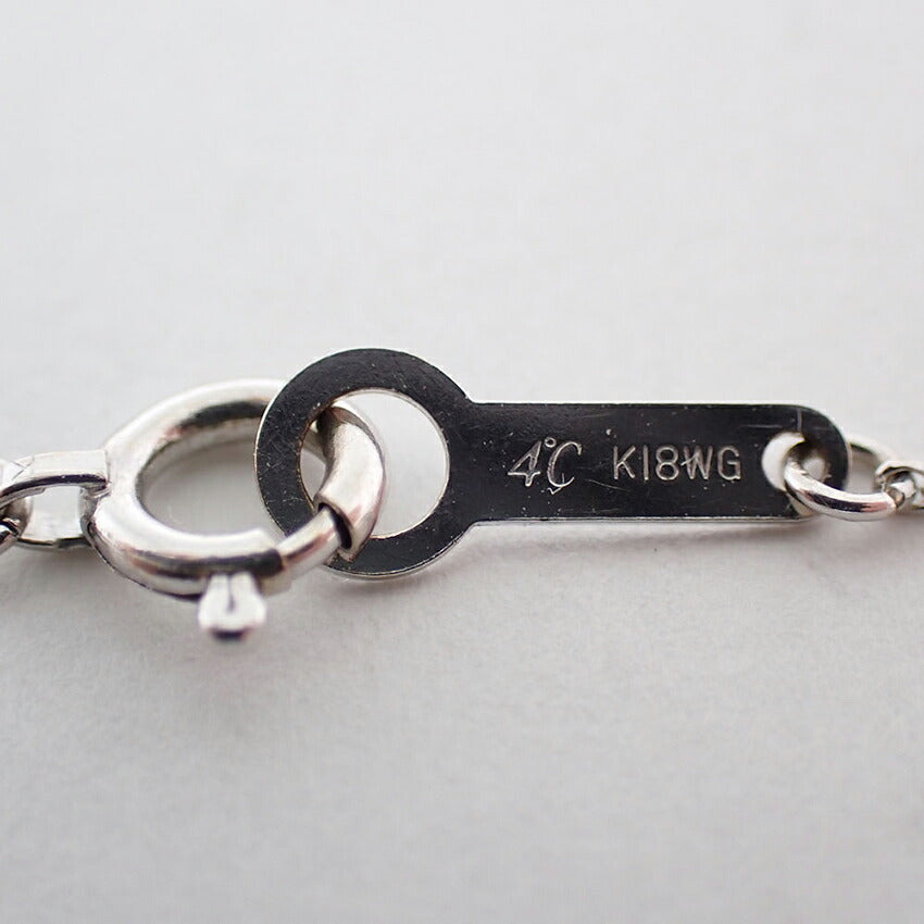 【中古】4℃ K18WG ダイヤモンド ペンダント/ネックレス/j322-5