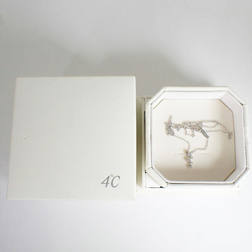 【中古】4℃ K18WG ダイヤモンド ペンダント/ネックレス/j322-5