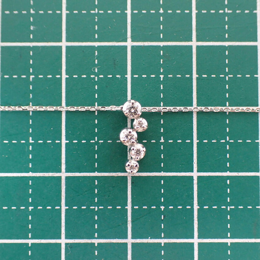 【中古】4℃ K18WG ダイヤモンド ペンダント/ネックレス/j322-5
