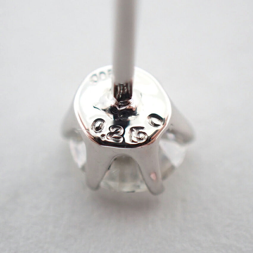 【新品】Pt900 ダイヤモンド 0.303 H SI-1 G 中央宝石研究所ソーティング付き 片耳 ピアス/j322-9