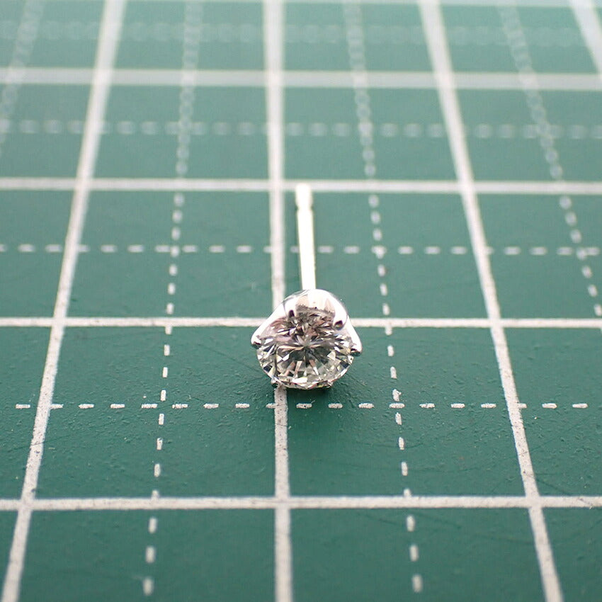 【新品】Pt900 ダイヤモンド 0.303 H SI-1 G 中央宝石研究所ソーティング付き 片耳 ピアス/j322-9
