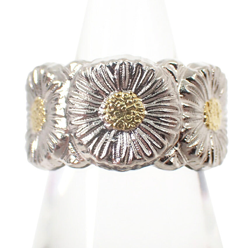 【中古】Buccellati/ブチェラッティ/925 ブロッサムヴェルメイユ ガーデニア シルバー＆イエローヴェルメイユ エターナルリング/14号/j323-1