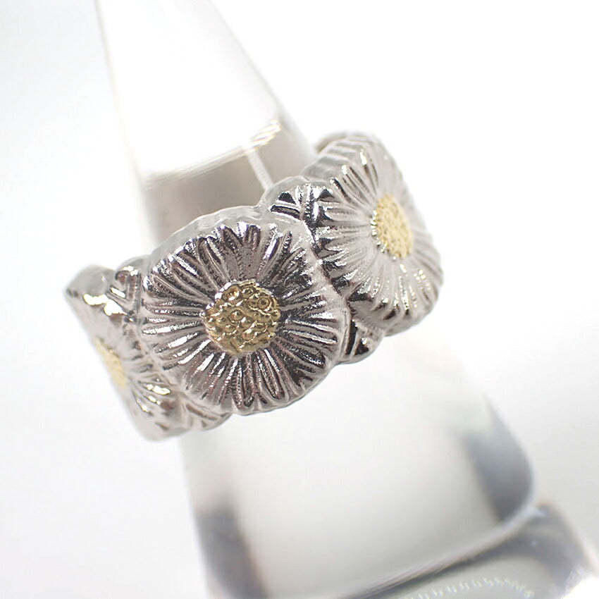 【中古】Buccellati/ブチェラッティ/925 ブロッサムヴェルメイユ ガーデニア シルバー＆イエローヴェルメイユ エターナルリング/14号/j323-1