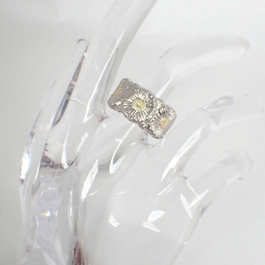 【中古】Buccellati/ブチェラッティ/925 ブロッサムヴェルメイユ ガーデニア シルバー＆イエローヴェルメイユ エターナルリング/14号/j323-1